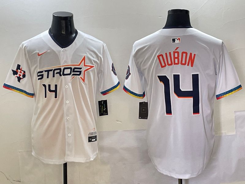 Men Houston Astros #14 Dubon White Fourth generation Joint Name Nike 2025 MLB Jersey style 7->houston astros->MLB Jersey